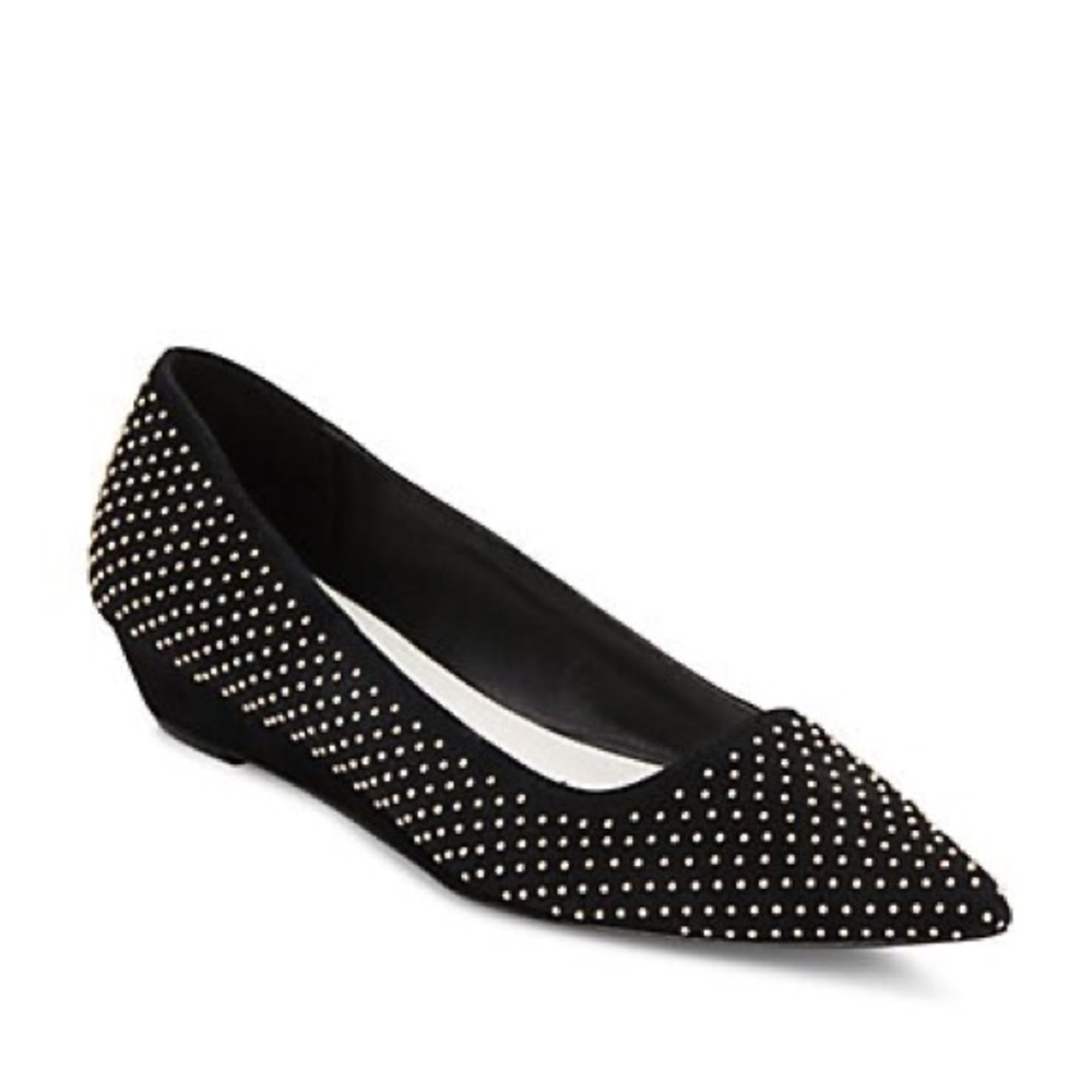 Alice + Olivia Loraine Studded Suede Wedge Flats